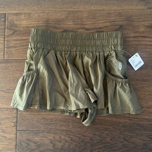 Free People Get Your Flirt on Shorts Army Green S NWT